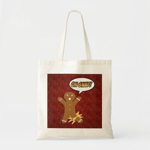 Oh Snap Funny Christmas Gingerbread Man Broken Leg Tote Bag