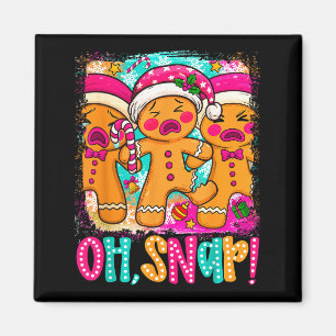 Oh Snap Funny Christmas Gingerbread Man Xmas Cooki Magnet