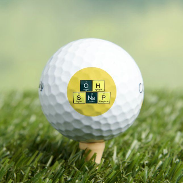 Oh Snap Funny Element Chemistry Teacher Chemist Golf Balls (Insitu Tee)