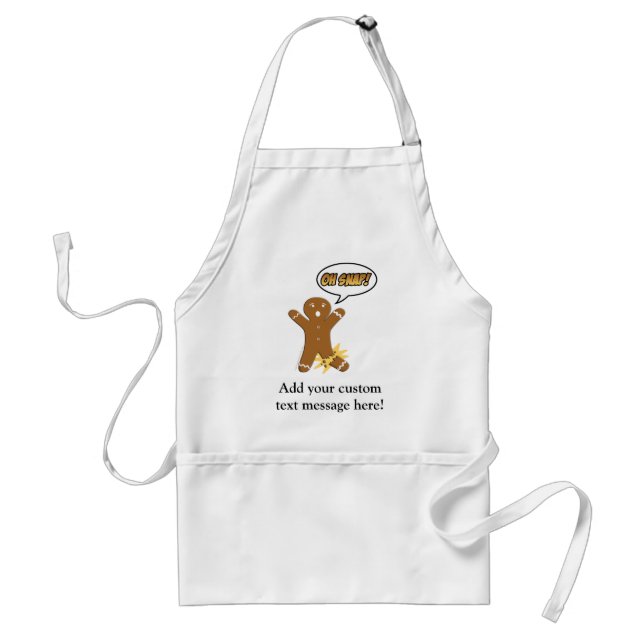 Oh Snap! Funny Gingerbread Man Adult Apron (Front)