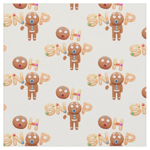 Oh snap funny gingerbread man Christmas Fabric