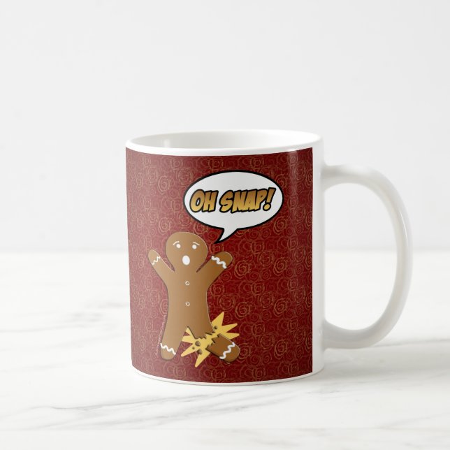 Oh Snap! Funny Gingerbread Man Coffee Mug (Right)