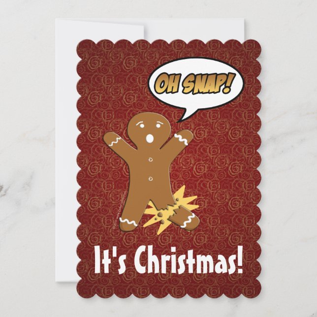 Oh Snap! Funny Gingerbread Man Holiday Greeting (Front)