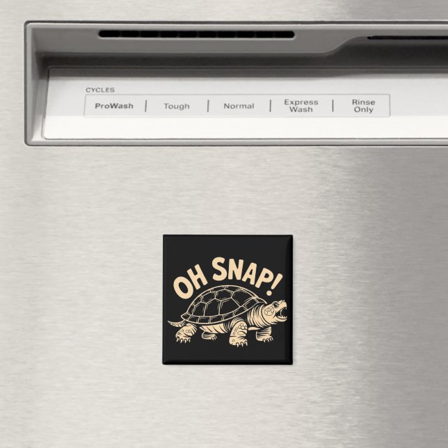 Oh Snap Funny Sarcastic Snapping Turtle Joke  Magnet (In Situ (Dishwasher))