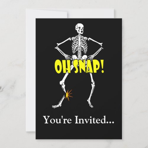 Oh Snap, Funny Skeleton Halloween Announcement