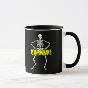 Oh Snap, Funny Skeleton Halloween Mug