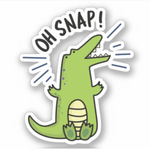 Oh Snap Funny Snapping Crocodile Pun  Sticker