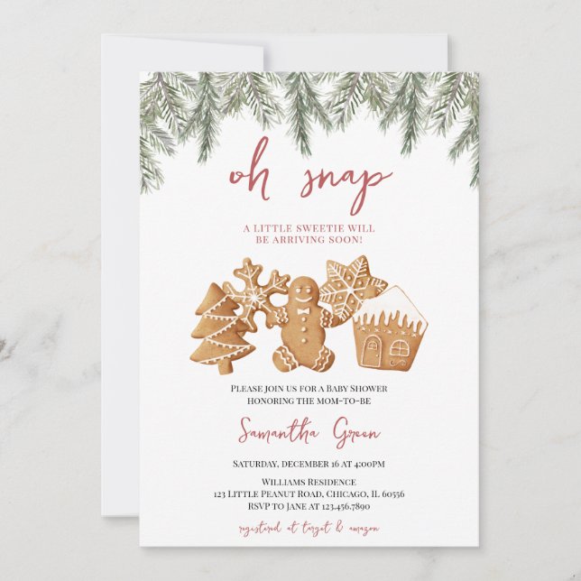Oh Snap Gingerbread Baby Shower Invitation (Front)