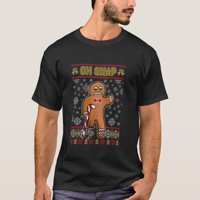 Oh Snap Gingerbread Christmas Xmas Family Pajamas  T-Shirt (Front)