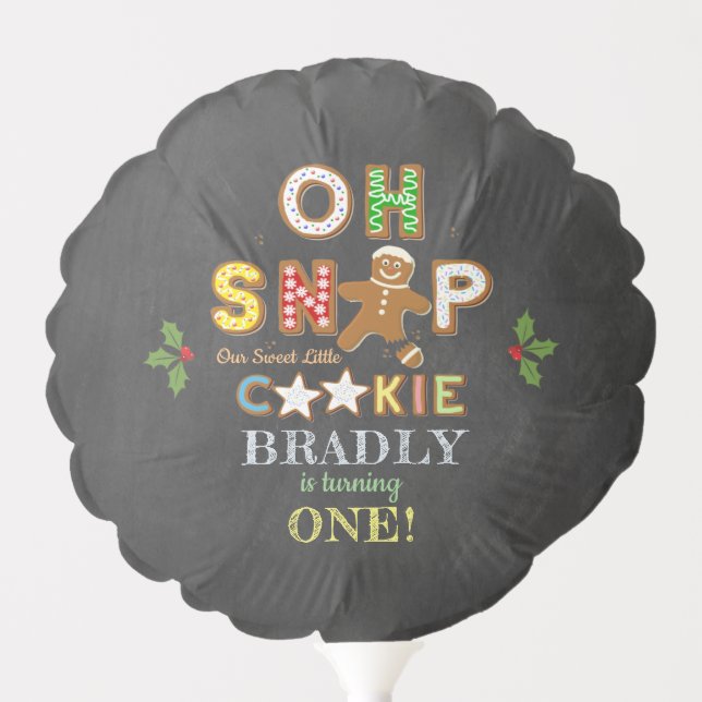 Oh Snap! Gingerbread Cookie Any Age Birthday Balloon (Front)