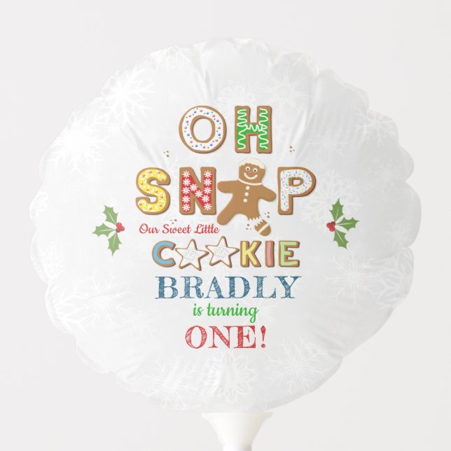Oh Snap! Gingerbread Cookie Any Age Birthday Balloon (Front)