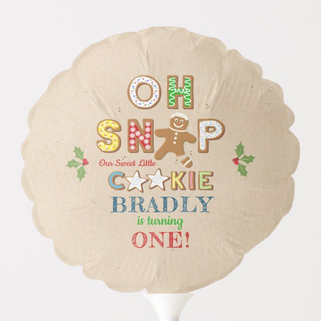Oh Snap! Gingerbread Cookie Any Age Birthday Balloon (Front)