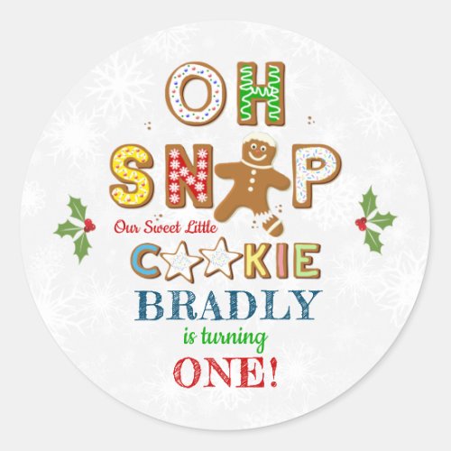 Oh Snap Gingerbread Cookie Any Age Birthday Classic Round Sticker