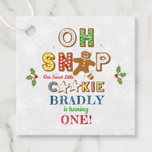 Oh Snap Gingerbread Cookie Any Age Birthday Favor Tags