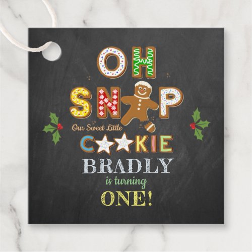 Oh Snap Gingerbread Cookie Any Age Birthday Favor Tags