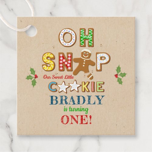 Oh Snap Gingerbread Cookie Any Age Birthday Favor Tags