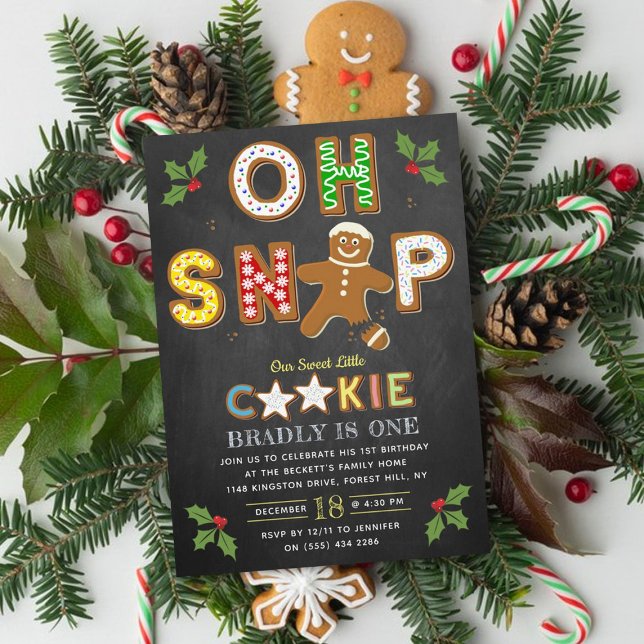 Oh Snap! Gingerbread Cookie Any Age Birthday Invitation (Creator Uploaded)