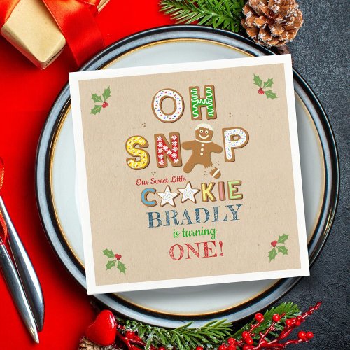 Oh Snap Gingerbread Cookie Any Age Birthday Napkins