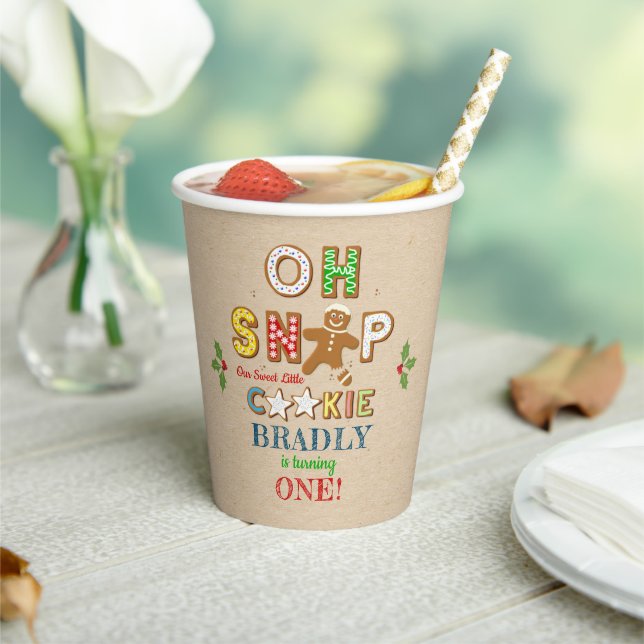 Oh Snap! Gingerbread Cookie Any Age Birthday Paper Cups (Insitu)