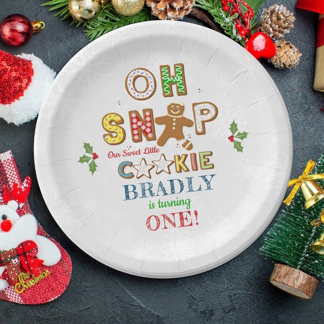 Oh Snap! Gingerbread Cookie Any Age Birthday Paper Plates (Creator Uploaded)