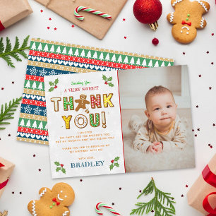 Oh Snap! Gingerbread Cookie Any Age Birthday Photo Thank You Card