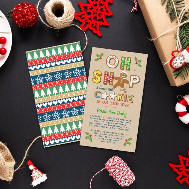 Oh Snap! Gingerbread Cookie Baby Shower Book Enclosure Card (Creator Uploaded)