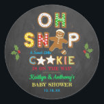 Oh Snap! Gingerbread Cookie Baby Shower Classic Round Sticker<br><div class="desc">Celebrate in style with these trendy baby shower stickers. The design is easy to personalize with your own wording and your family and friends will be thrilled when they see these fabulous stickers.</div>
