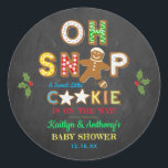 Oh Snap! Gingerbread Cookie Baby Shower Classic Round Sticker<br><div class="desc">Celebrate in style with these trendy baby shower stickers. The design is easy to personalize with your own wording and your family and friends will be thrilled when they see these fabulous stickers.</div>