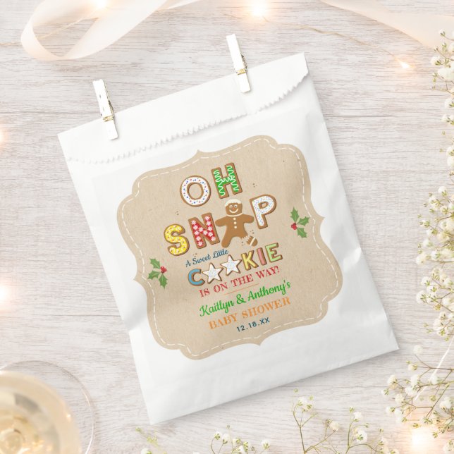 Oh Snap! Gingerbread Cookie Baby Shower Favor Bag (Clipped)