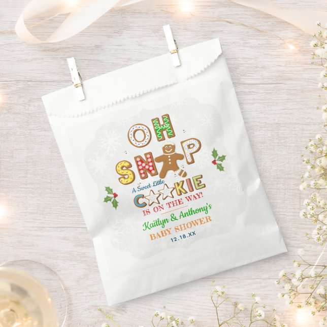 Oh Snap! Gingerbread Cookie Baby Shower Favor Bag (Clipped)