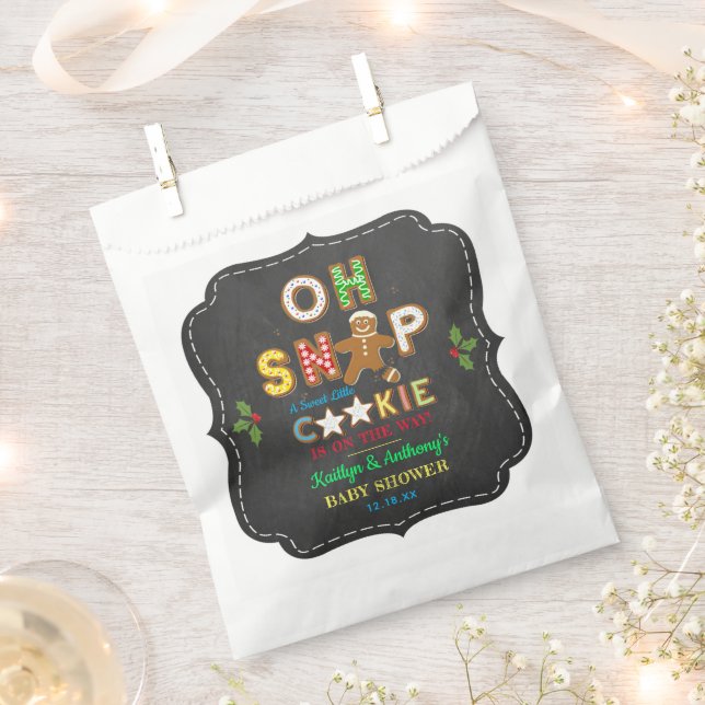 Oh Snap! Gingerbread Cookie Baby Shower Favor Bag (Clipped)