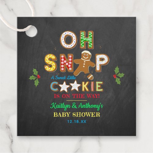 Oh Snap Gingerbread Cookie Baby Shower Favor Tags