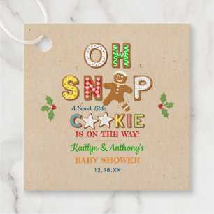 Oh Snap! Gingerbread Cookie Baby Shower Favor Tags