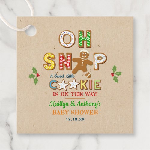 Oh Snap Gingerbread Cookie Baby Shower Favor Tags