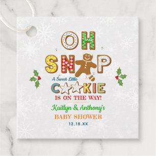 Oh Snap! Gingerbread Cookie Baby Shower Favor Tags