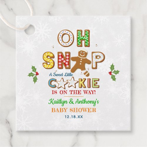 Oh Snap Gingerbread Cookie Baby Shower Favor Tags