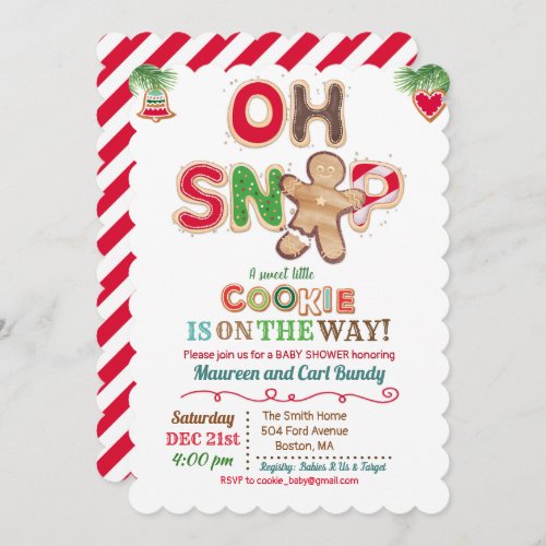 Oh Snap Gingerbread Cookie Baby Shower Invitation