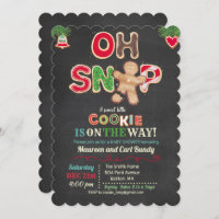 Oh Snap Gingerbread Cookie Baby Shower Invitation