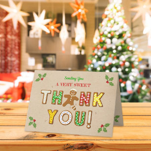 Oh Snap! Gingerbread Cookie Baby Shower Letterpress Thank You Card