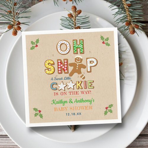 Oh Snap Gingerbread Cookie Baby Shower Napkins