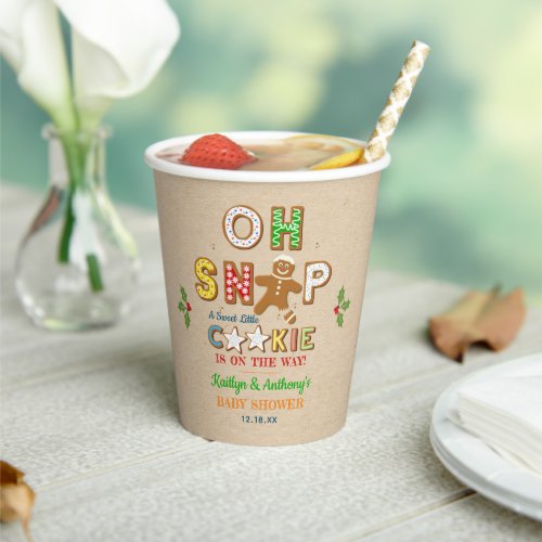 Oh Snap Gingerbread Cookie Baby Shower Paper Cups