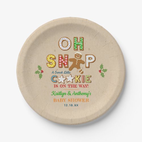 Oh Snap Gingerbread Cookie Baby Shower Paper Plates