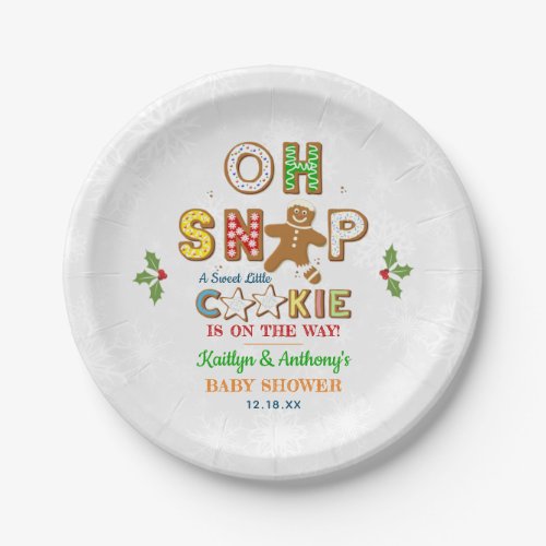 Oh Snap Gingerbread Cookie Baby Shower Paper Plates