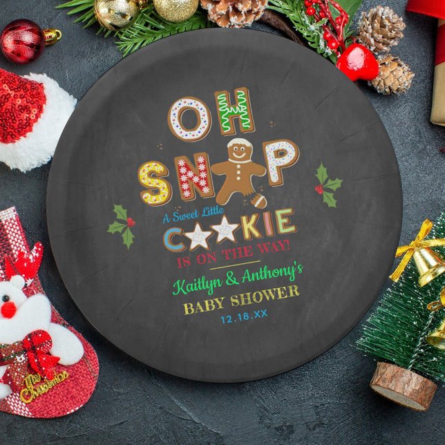 Oh Snap! Gingerbread Cookie Baby Shower Paper Plates (Creator Uploaded)