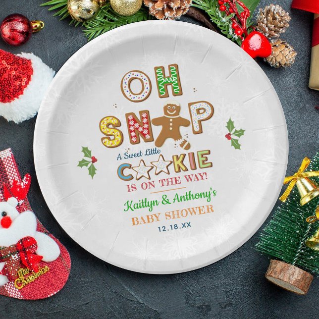 Oh Snap! Gingerbread Cookie Baby Shower Paper Plates (Creator Uploaded)