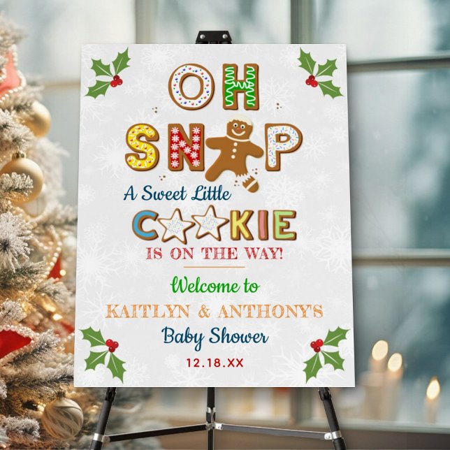 Oh Snap! Gingerbread Cookie Baby Shower Welcome Foam Board (Creator Uploaded)