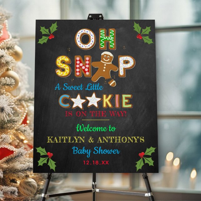 Oh Snap! Gingerbread Cookie Baby Shower Welcome Foam Board (Creator Uploaded)