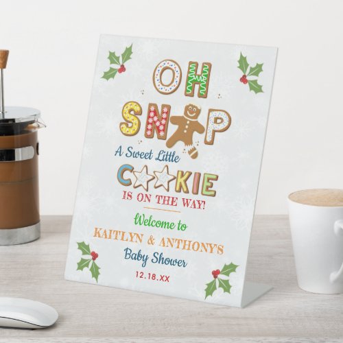 Oh Snap Gingerbread Cookie Baby Shower Welcome Pedestal Sign