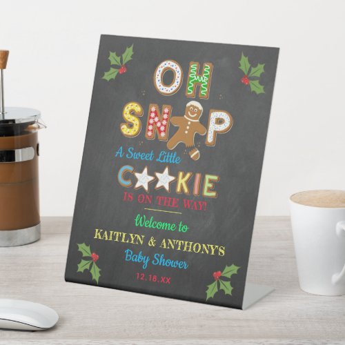 Oh Snap Gingerbread Cookie Baby Shower Welcome Pedestal Sign