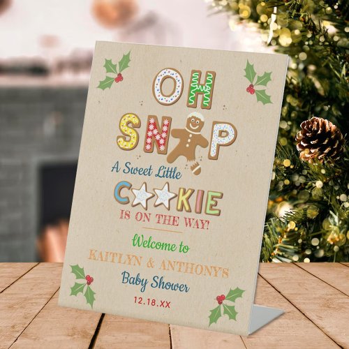 Oh Snap Gingerbread Cookie Baby Shower Welcome Pedestal Sign